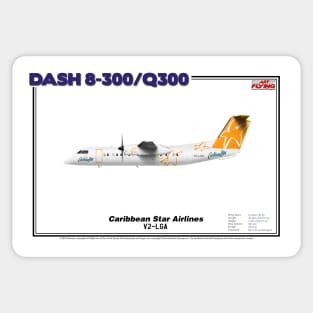 DeHavilland Canada Dash 8-300/Q300 - Caribbean Star Airlines (Art Print) Sticker